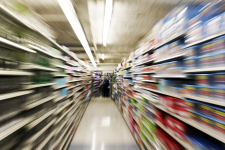 Store interior motion blur