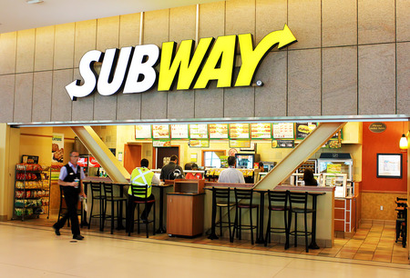 Subway fast food restaurantのeditorial素材