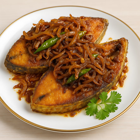 Ready-to-Eat Hilsa Maach: Traditional Bengali Fish Preparationの素材