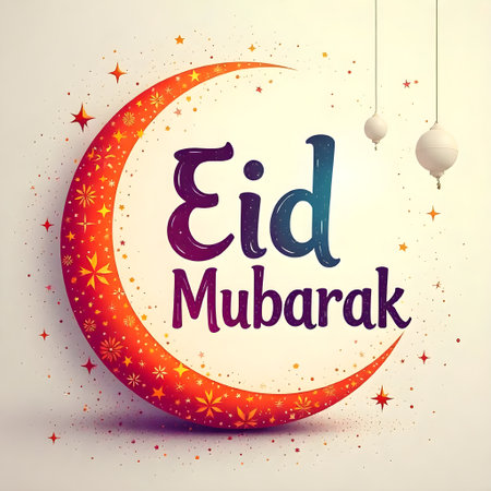 Eid Mubarak Greeting Card. Vector Illustration EPS10の素材