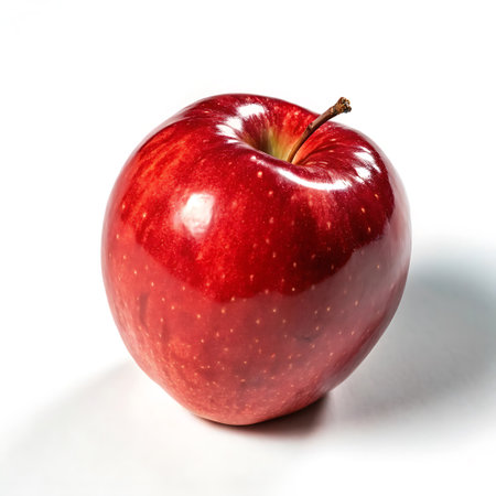 Red apple isolated on white background. Clipping path included in file.の素材