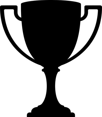 Silhouette of a trophy on a white background. Vector illustrationのイラスト素材