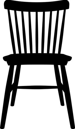 Black silhouette of a chair on a white background. Vector illustration.のイラスト素材