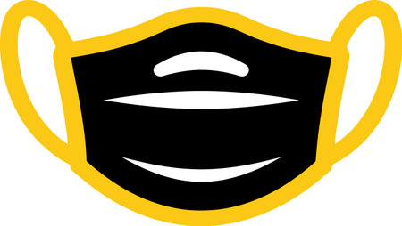 Illustration of a face mask with tongue out on isolated white backgroundのイラスト素材