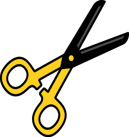 Illustration of a pair of scissors isolated on a white background.のイラスト素材