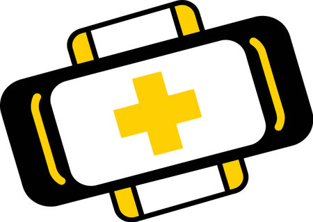 First aid kit icon. Vector illustration isolated on a white background.のイラスト素材