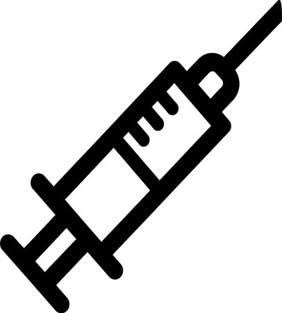 Syringe icon isolated on white background. Vaccination symbol. Vector Illustrationのイラスト素材