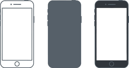 Smartphone with blank screen on a white background. Vector illustration.のイラスト素材