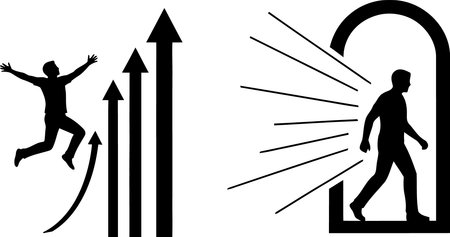 Symbolic illustration of personal growth, achievement, and entering a new phase.のイラスト素材