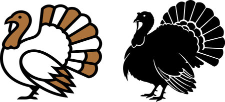 turkey icon isolated on white background, vector illustration, clip artのイラスト素材