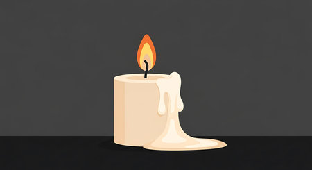 Candle on a black background. Vector illustration. Eps 10.の素材