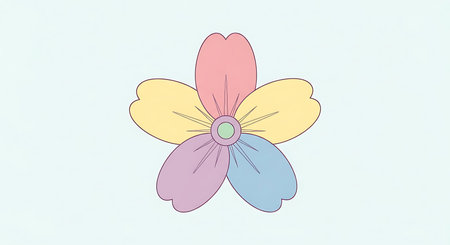 Illustration of a flower on a white background with space for textの素材