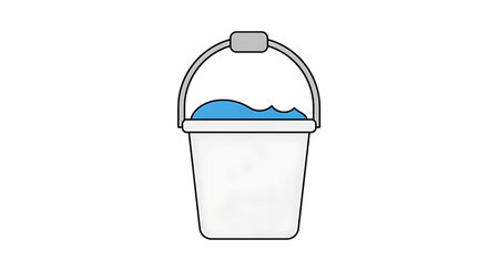 Bucket with water isolated on a white background. Vector illustration.の素材