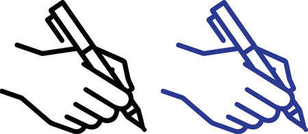 Hand Writing with Pen Vector Outline Iconsのイラスト素材