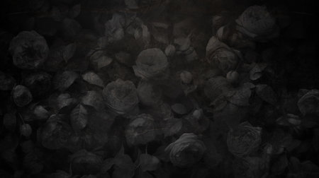 decorative vintage metal background texture, grunge style floral pattern with rosesの写真素材