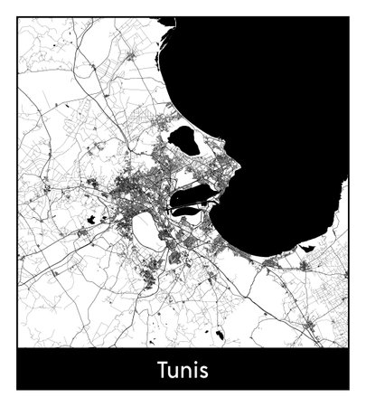 City Map Tunis Tunisia Africa vector illustrationのイラスト素材