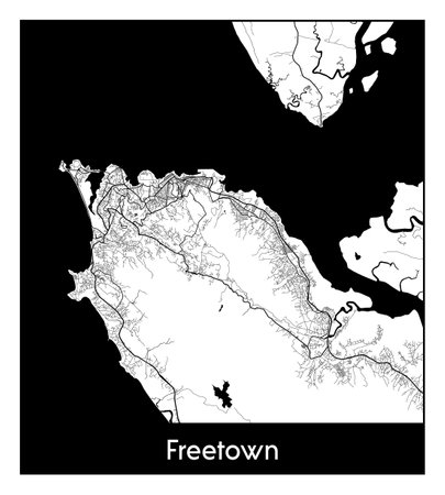City Map Freetown Sierra Leone Africa vector illustrationのイラスト素材