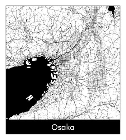 City Map Osaka Japan Asia vector illustrationのイラスト素材