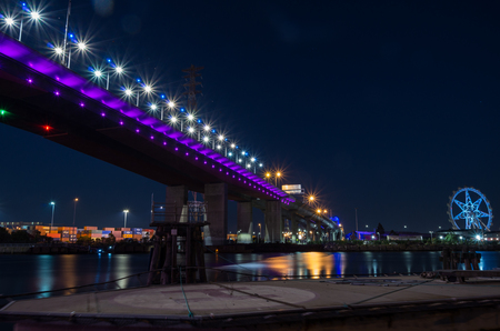 Bolte Bridge crossing the Yarra River at Docklands in Melbourne, Australiaの写真素材