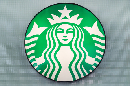 Melbourne, Australia - February 23, 2017: Starbucks Coffee is an American multinational coffee shop chain. This store is in central Melbourne.のeditorial素材