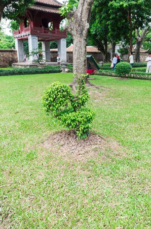 Hanoi, Vietnam - August 16, 2015: the Temple of Literature is a historic Temple of Confucius and site of the National Academy university.のeditorial素材