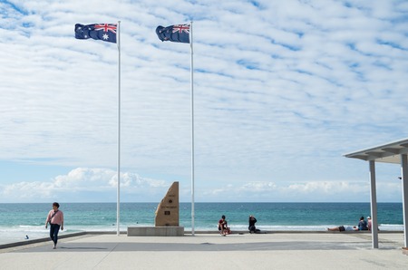 Gold Coast, Australia - July 11, 2017: war memorial at Surfers Paradise on the Gold Coast.のeditorial素材
