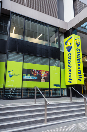 Brisbane, Australia - July 9, 2017: Central Queensland Univeristy has 35000 students across multiple campuses, including this central Brisbane campus.のeditorial素材