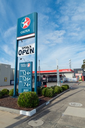 Shepparton, Australia - June 12, 2017: Caltex is a petroleum brand owned by Chevron Corporation. In Australia it is a 50 percent joint venture with Australian shareholders.のeditorial素材