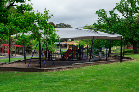 Playground at Alexandra Lake Park in central Ararat in western Victoria, Australia.