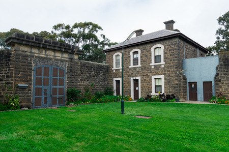 Ararat, Australia - October 22, 2017: courtyard of the former J Ward Asylum for the Criminally Insane, part of Aradale, in Ararat. J Ward closed in 1991.のeditorial素材
