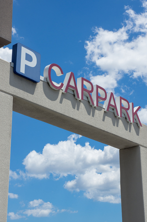 Entrance sign to a public car park building in Australia.の写真素材
