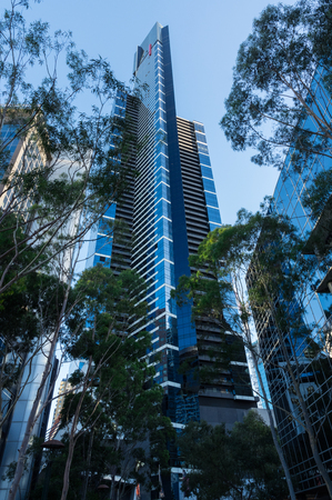 Melbourne, Australia - January 16, 2018: Eureka Tower is the tallest building in Melbourne. It is...
