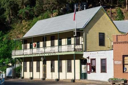 Walhalla, Australia - October 17, 2015: the vintage style Star Hotel was built in 1998 and offers accommodation in the historic former mining town of Walhalla in Gippsland.のeditorial素材