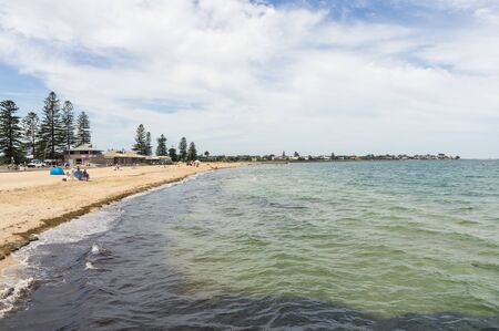 Melbourne, Australia - February 18, 2018: Elwood Beach is a popular Port Phillip Bay beach in Elwood in the City of Port Phillip.のeditorial素材