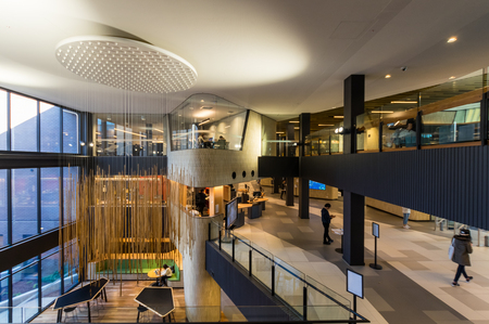 Melbourne, Australia - August 5, 2018: the Sir Louis Matheson Library at the Monash University Clayton campus was refurbished in 2017 by Cox Architecture.のeditorial素材
