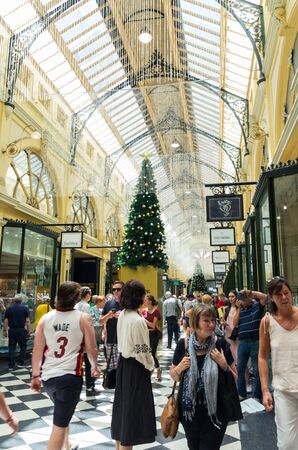 Melbourne, Australia - December 23, 2018: the Royal Arcade is a classic shopping arcade, which opened in 1870.のeditorial素材