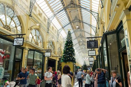 Melbourne, Australia - December 23, 2018: the Royal Arcade is a classic shopping arcade, which opened in 1870.のeditorial素材