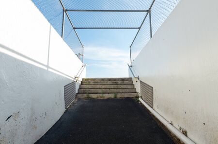 Melbourne, Australia - January 7, 2019: Players tunnel leading out onto Victoria Park football stadium in Abbotsford. Victoria Park is the former homeground of the Collingwood Football Club.のeditorial素材
