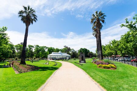 Bendigo, Australia - October 28, 2018: Conservatory Gardens in Rosalind Park in central Bendigo. The conservatory was built in 1897.のeditorial素材