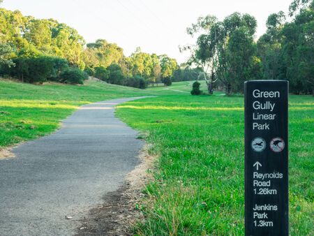 Melbourne, Australia - January 9, 2017: Green Gully Linear Park in Templestowe in the north-eastern...