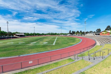Bendigo, Australia - October 28, 2018: Tom Flood Sports Centre is a track and field athletics facility in central Bendigo.のeditorial素材