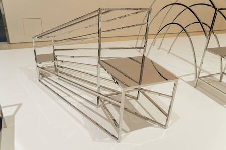 Melbourne, Australia - March 17, 2018: Manga Chairs art installation by Japanese designer Oki Sato, exhibited at the National Gallery of Victoria Triennial exhibition.のeditorial素材