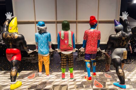 Melbourne, Australia - March 17, 2018: Young Speculative Wanderers installation by Indonesian artist Uji Hahan Handoko Eko Saputro at the National Gallery of Victoria Triennial.のeditorial素材