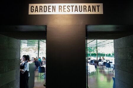 Melbourne, Australia - March 17, 2018: the Garden Restaurant is a restaurant and function room at the National Gallery of Victoria in Melbourne.のeditorial素材