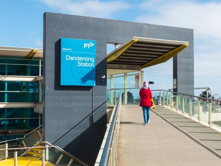 Melbourne, Australia - August 22, 2019: Dandenong Station is a railway station on the Cranbourne and Packenham suburban Metro train lines.のeditorial素材