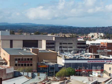 Melbourne, Australia - August 22, 2019: Aerial view of central Dandenong, with Dandenong Plaza shopping centre in the distance.のeditorial素材