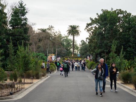 Melbourne, Australia - August 4, 2018: The Royal Melbourne Zoological Gardens or Melbourne Zoo opened in 1862. This is the central avenue running through the zoo.のeditorial素材