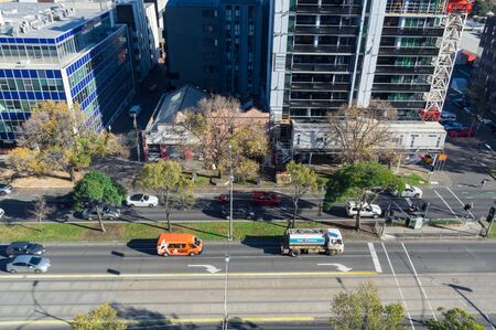 Melbourne, Australia - June 7, 2019: Flemington Road in Parkville. Flemington Road is an inner urban arterial road.のeditorial素材