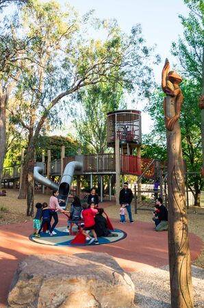 Melbourne, Australia - November 3, 2018: playground at Ringwood Park Lake, an 8.5 hectare public park in Ringwood in the City of Maroondah.のeditorial素材