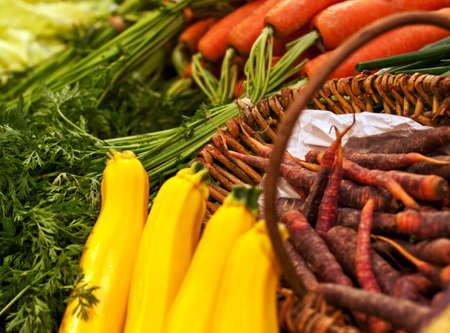 fresh vegetables on a market placeの写真素材
